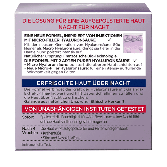 Filler (+Acide Hyaluronique) Soin Anti-Âge Nuit Repulpant Intensif