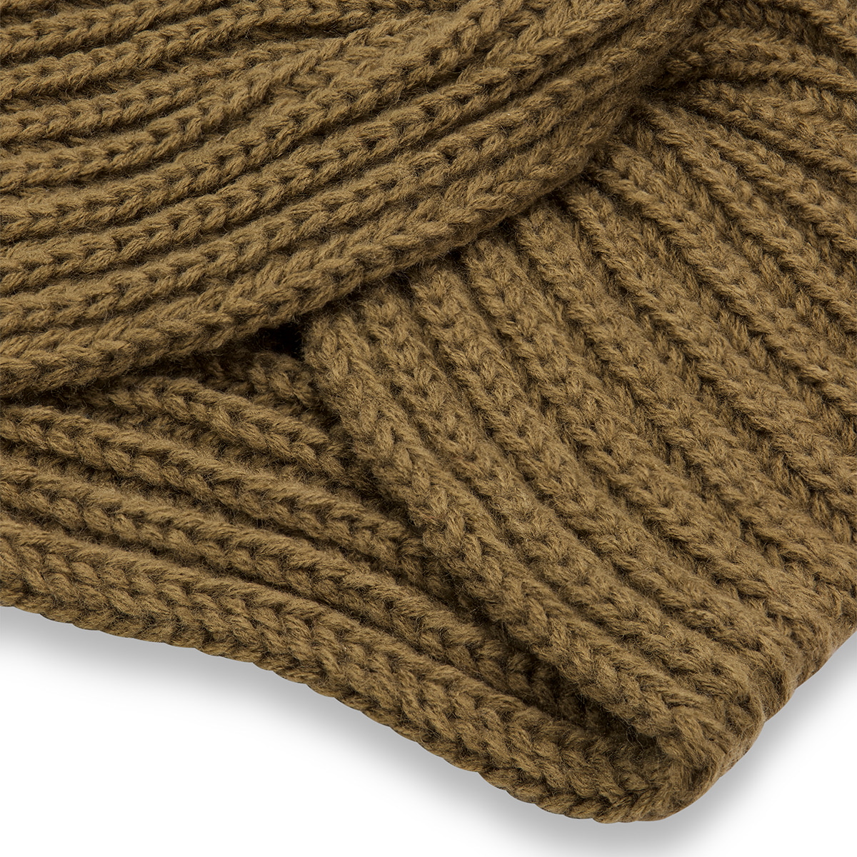 Knitted turban cap, khaki