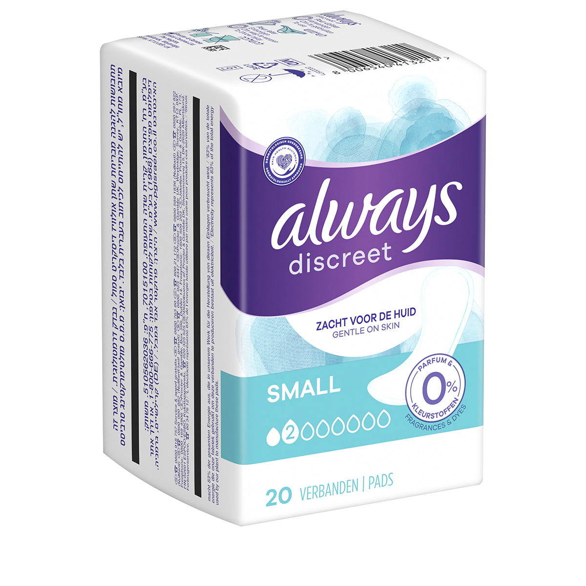 Incontinence Pads Small 0% Fragrances & Dyes - 20 Pcs.