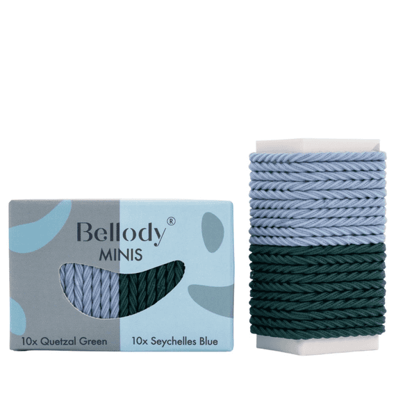 Mini Hair Ties (20 pieces - Green & Blue - mixed package)