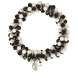 Hair tie with black and white pearls