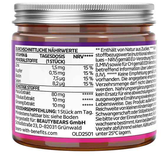 Oh Yeah Bear Libido Vitamin, Maca & Saffron Extract - 30 Bears