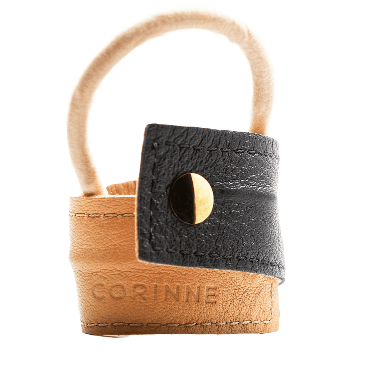 Leather Band Short Bendable two-colored Black / Camel