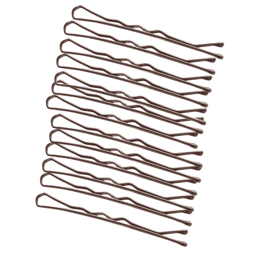 Bobby Pin ondulato, marrone, 12 pezzi.
