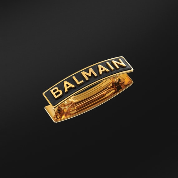 Gold Plated Barrette Medium Logo