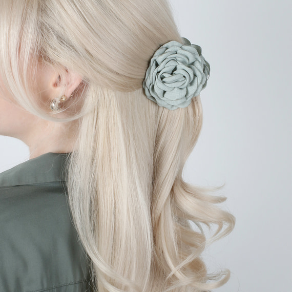 Fabric Flower On Hairclip