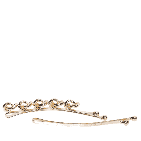 Hair Slider 5 Knots & Plain Gold (2 pcs.)