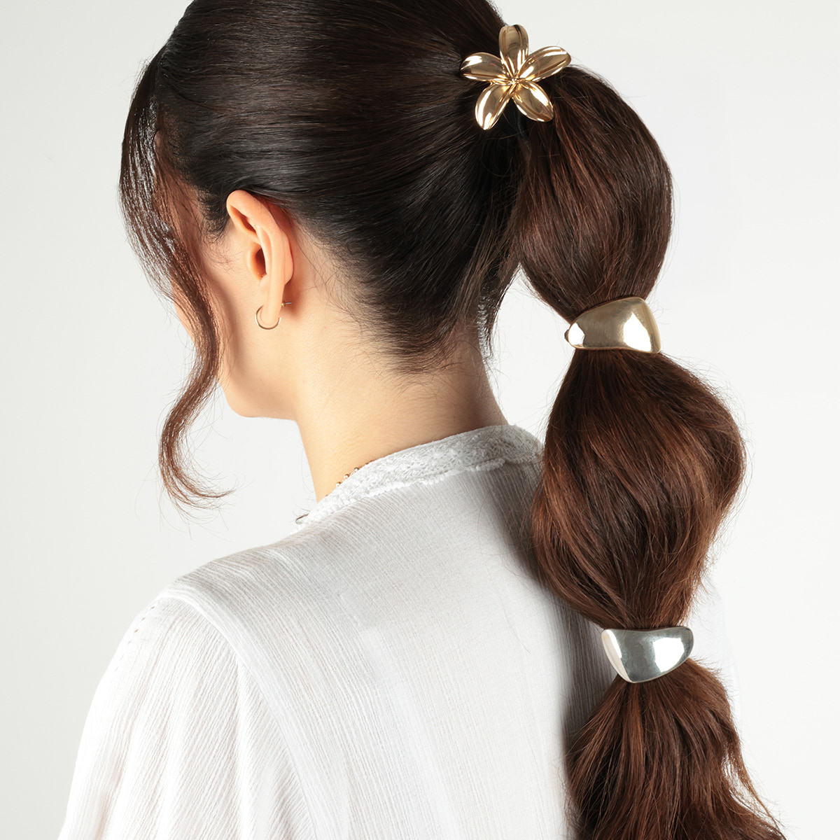 Set Haargummi - Silber, Gold