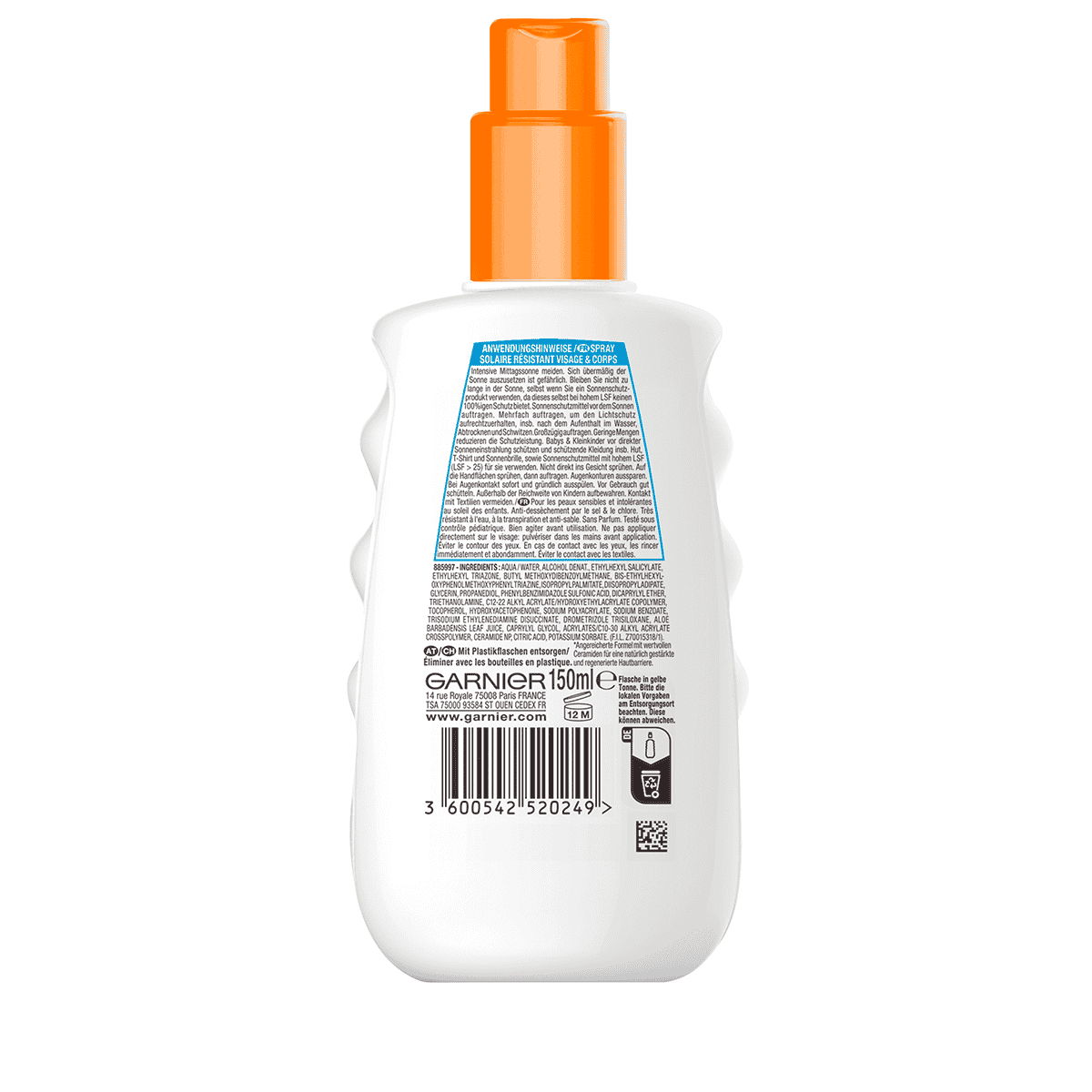 Kids water resistant sun cream spray SPF 50+