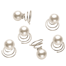 Rouleaux Curlies, ivoire, 1.2 cm dia, 6 pièces