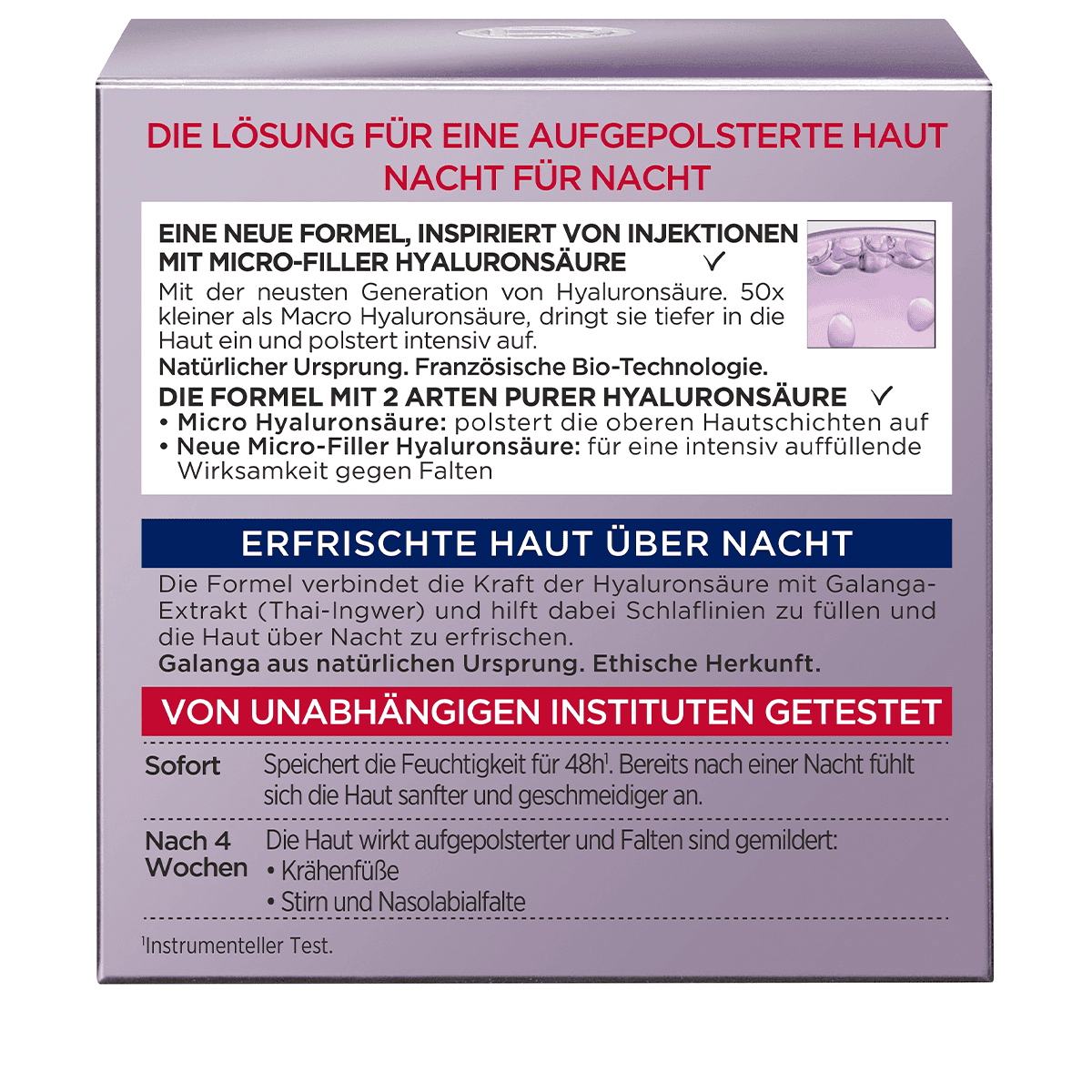 Filler (+Acide Hyaluronique) Soin Anti-Âge Nuit Repulpant Intensif