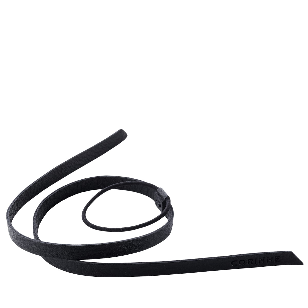 Leather Band Short Narrow Black