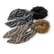 Fausse Fourrure Scrunchie avec Noeud en Satin - marron et noir