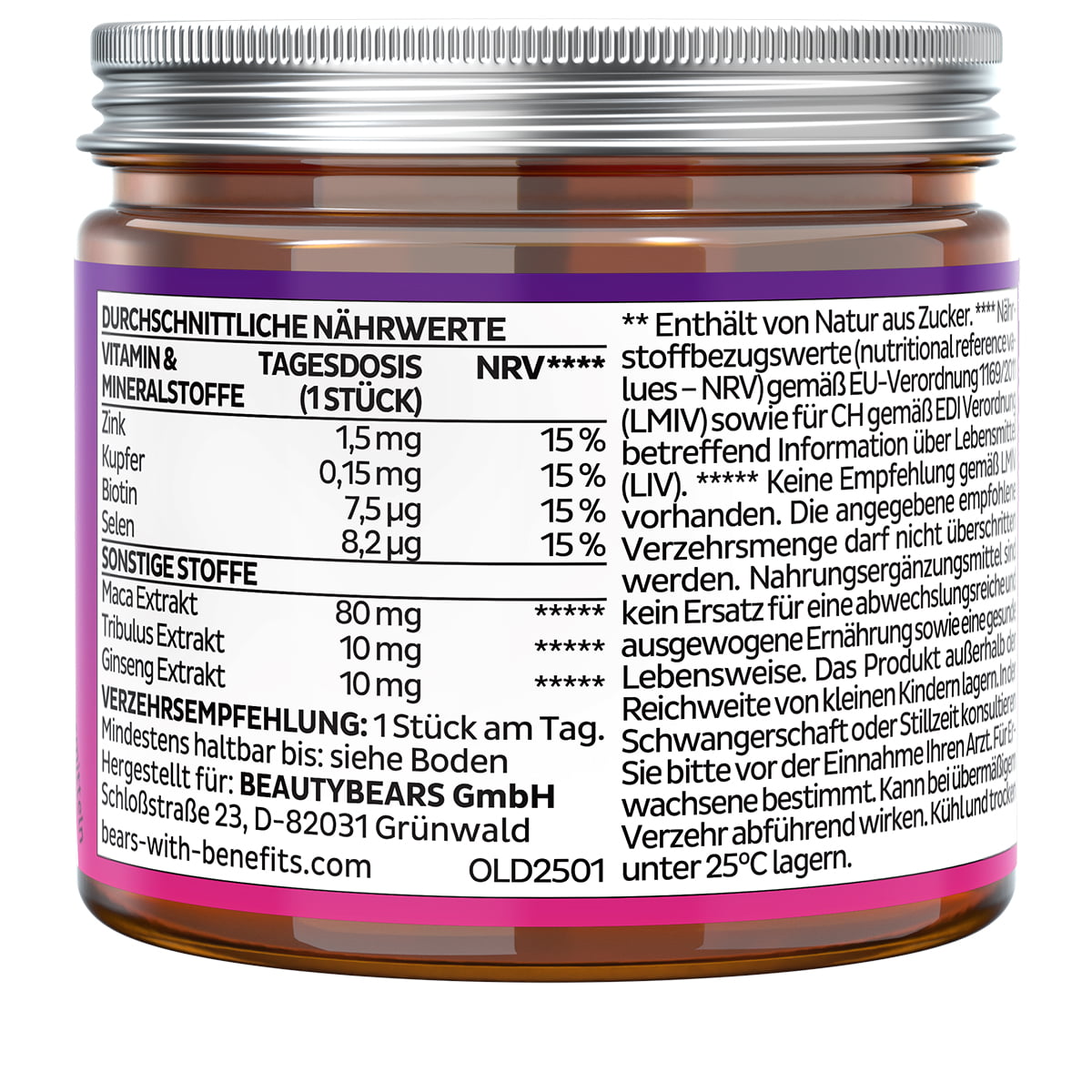 Oh Yeah Bear Libido Vitamin, Maca & Saffron Extract - 30 Bears