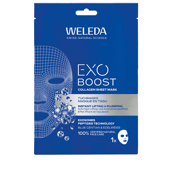 Exo Boost Collagen Tuchmaske Blauer Enzian