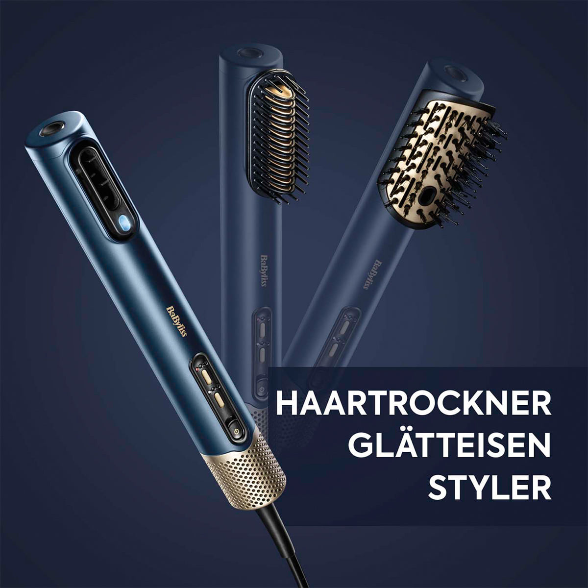 Warmluftbürste Air Wand Blau/Gold AS6550CHE