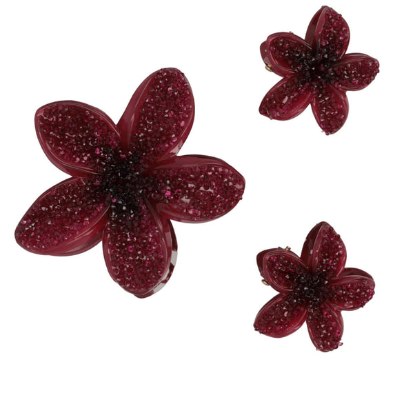 Pince Lotus Effet Cristal - Bordeaux
