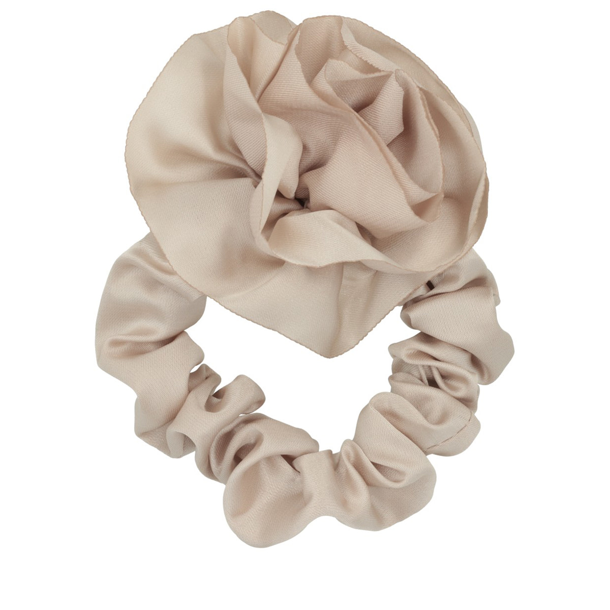 Scrunchie With Rose - Beige