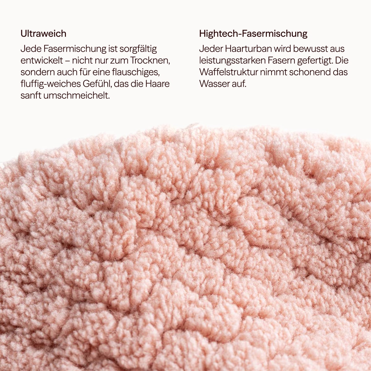Ultrasaugstarkes Mikrofaser-Haarturbanhandtuch - 2er Set - Blush & Soft Rose