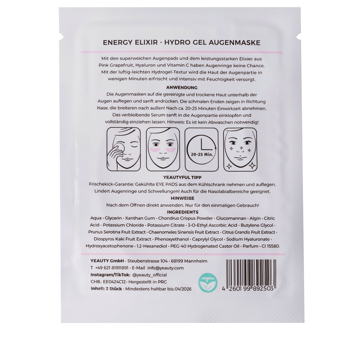Eye Pad Mask Energy Elixir