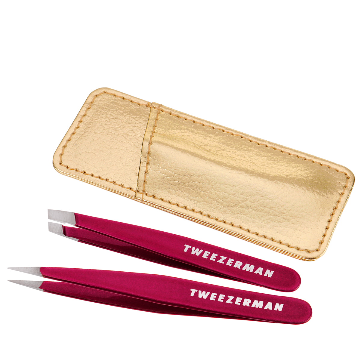 Mini Tweezers Slanted and Pointed Set Celestial Fuchsia