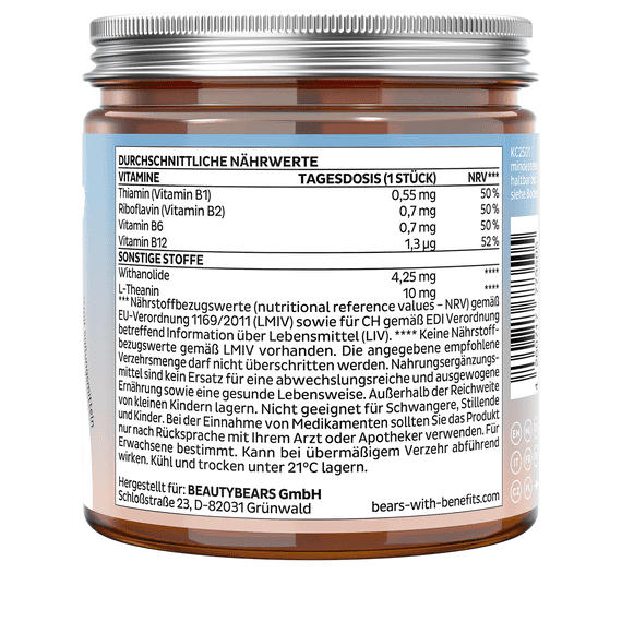 Keepin’ It Calm Vitamin Ashwagandha & B-Komplex, zuckerfrei - 60 Bears