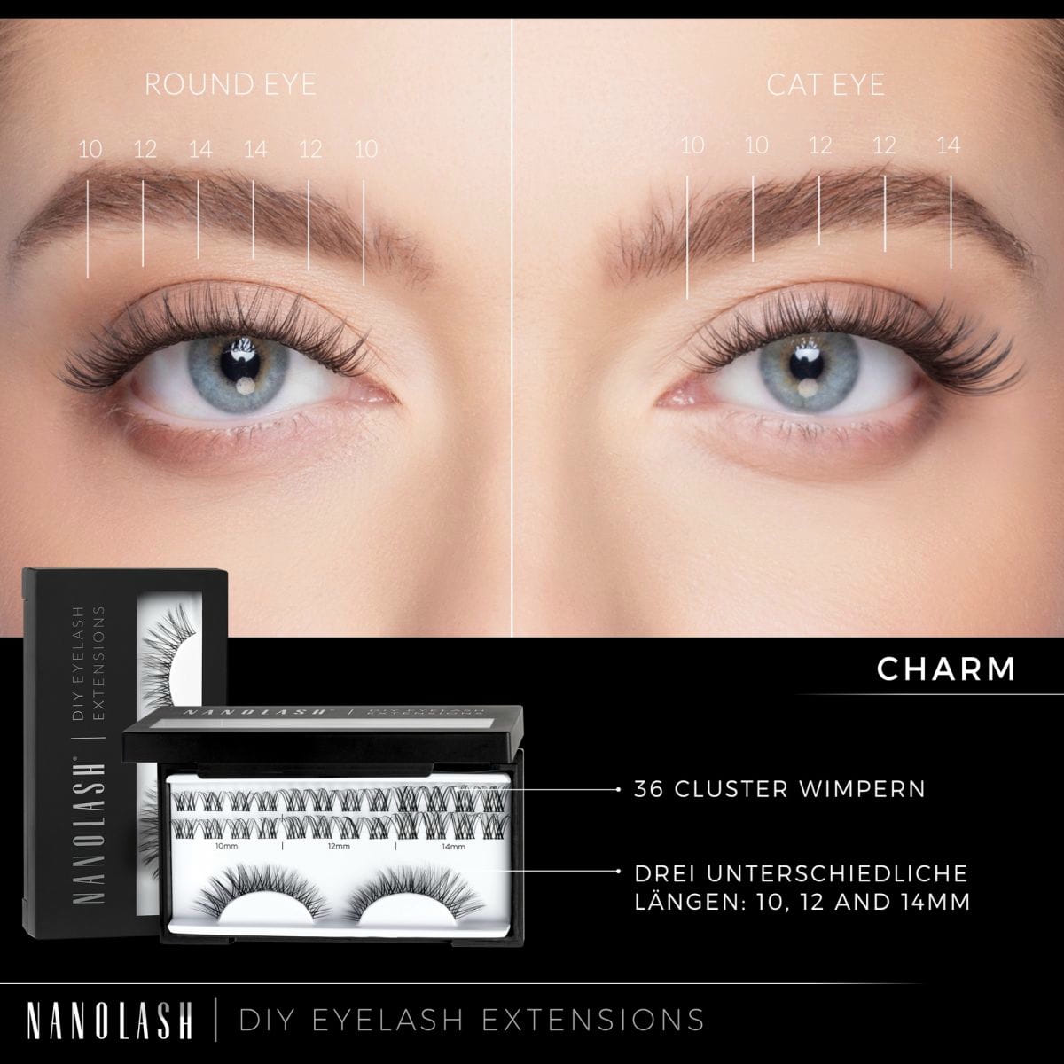 Charm - Double V Lash Look