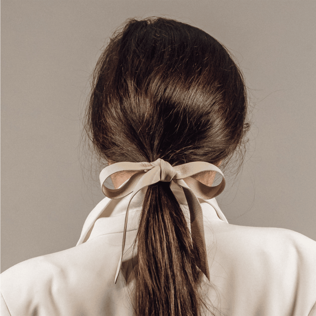 Leather Band Long Cream