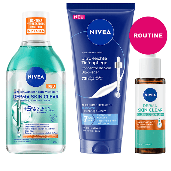 Hautverfeinernde Serum Pflege Routine mit Niacinamid