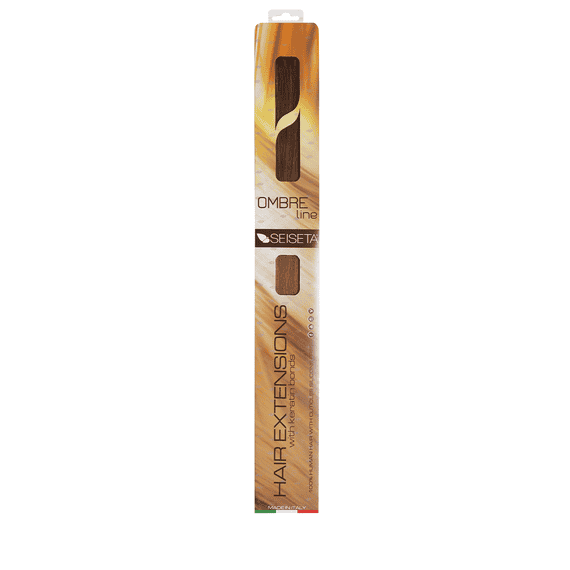 Keratin Hair Extensions 40/45 cm - 4/14, brown/light golden blond copper
