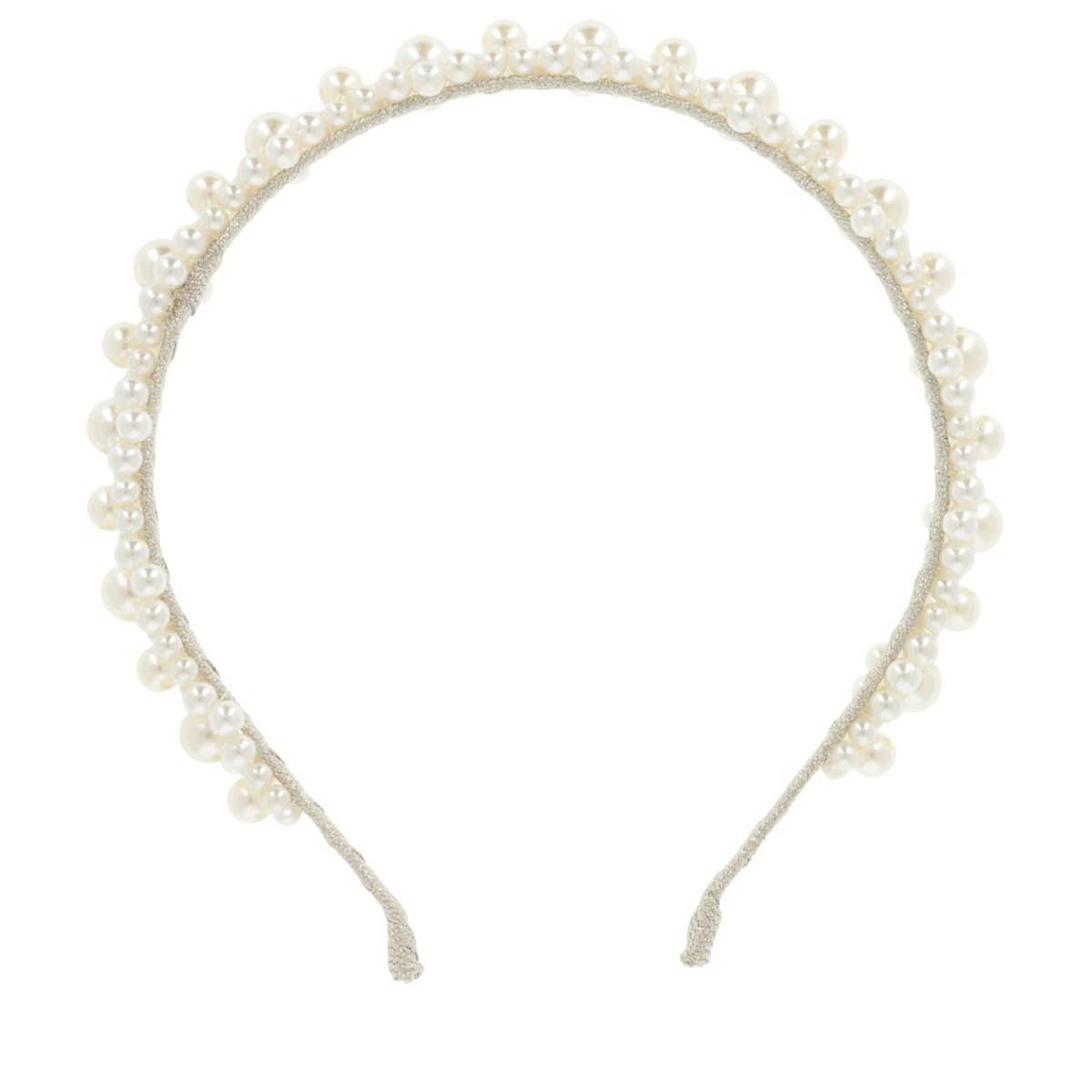 Serre-Tête Fin À Perles - Blanc Cassé