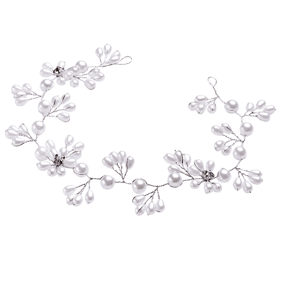 Haarschmuck mit Tropfenperlen ideal zum Bohokleid, auf filigranem Draht