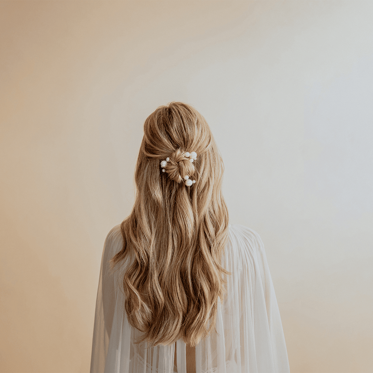 Forcine per capelli perle, argento avorio, 5 pezzi
