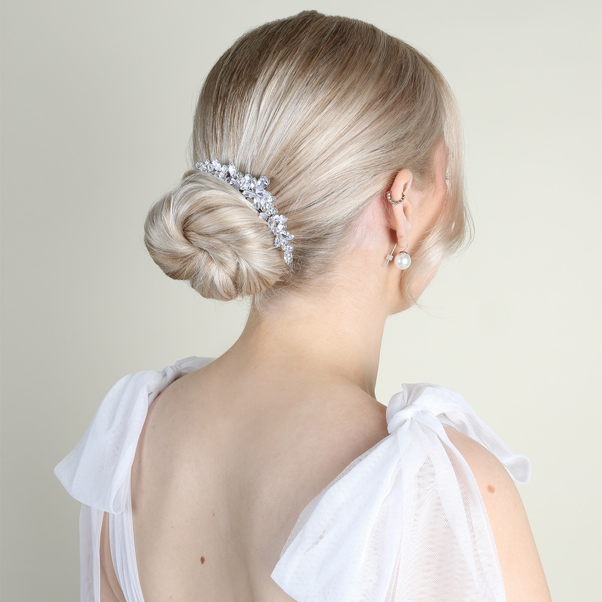 Fiori Con Strass Su Pettinino Per Capelli