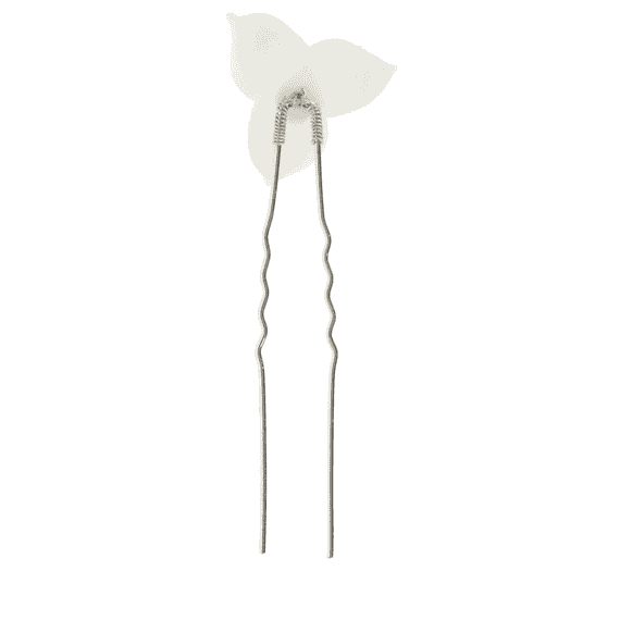 Épingles À Cheveux Avec Fleurs En Céramique & Perles - Argenté