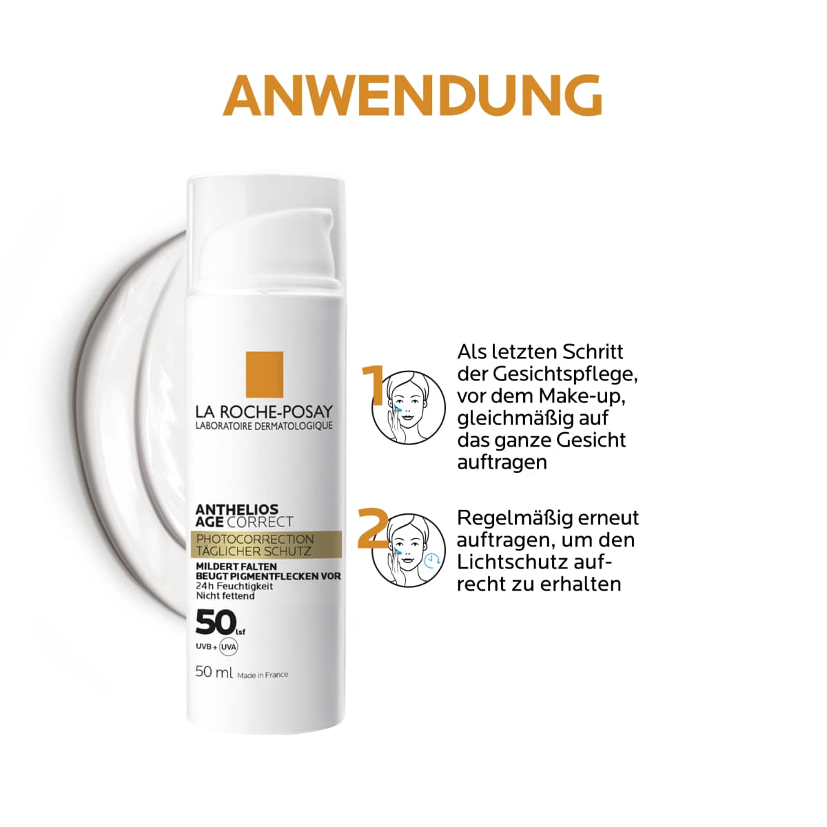 Age Correct SPF50 Crème - Protection Solaire pour la Prévention du Vieillissement Cutané