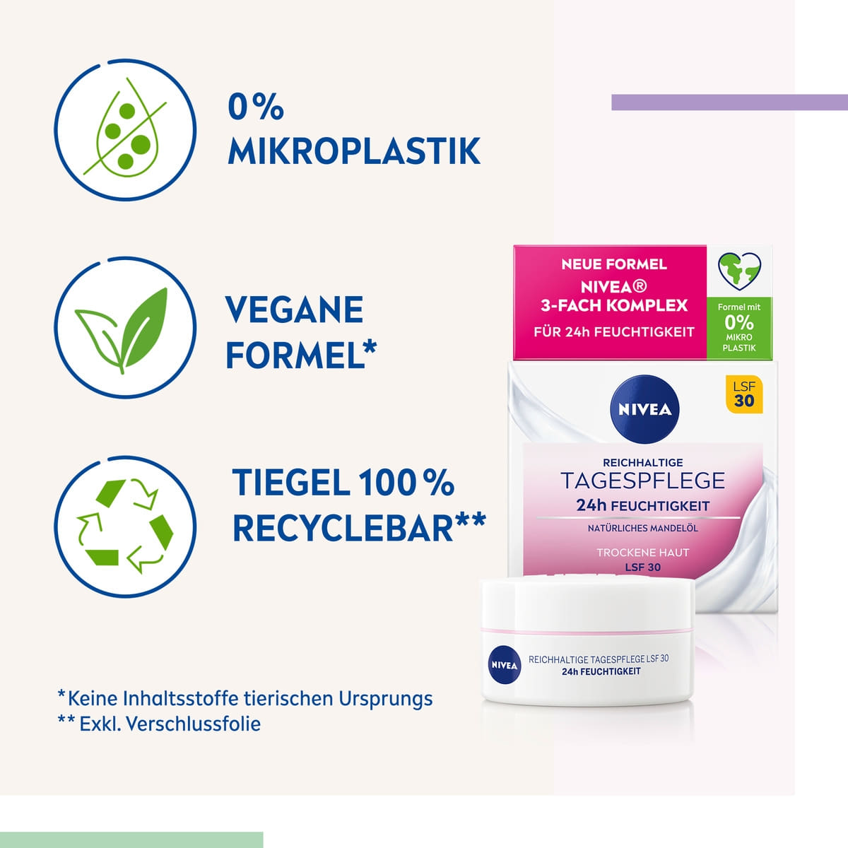Reichhaltige Tagescreme SPF30