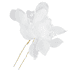 Forcina per capelli con fiori di tulle e perle, bianco, 2 pezzi