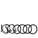 Hair Elastic Set With Decoration - Black
