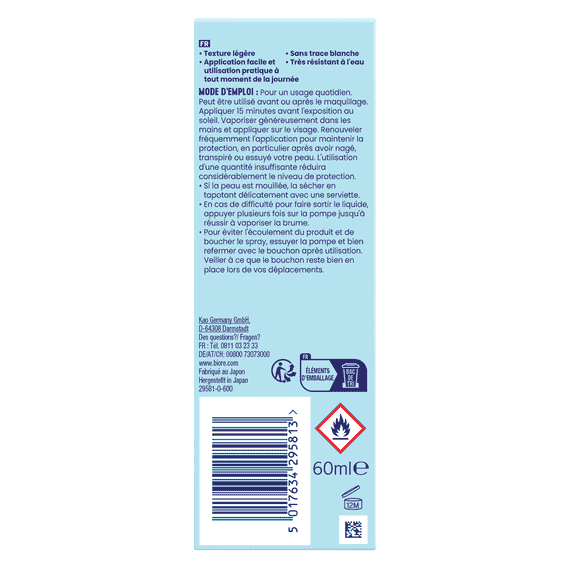 Unsichtbares Gesichtsspray LSF50