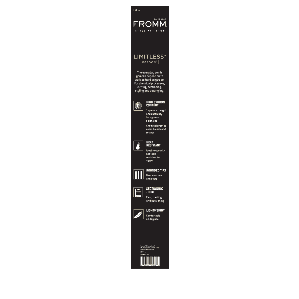Limitless 9" Karbon-Nadelschwanzkamm