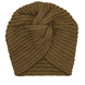 Knitted turban cap, khaki