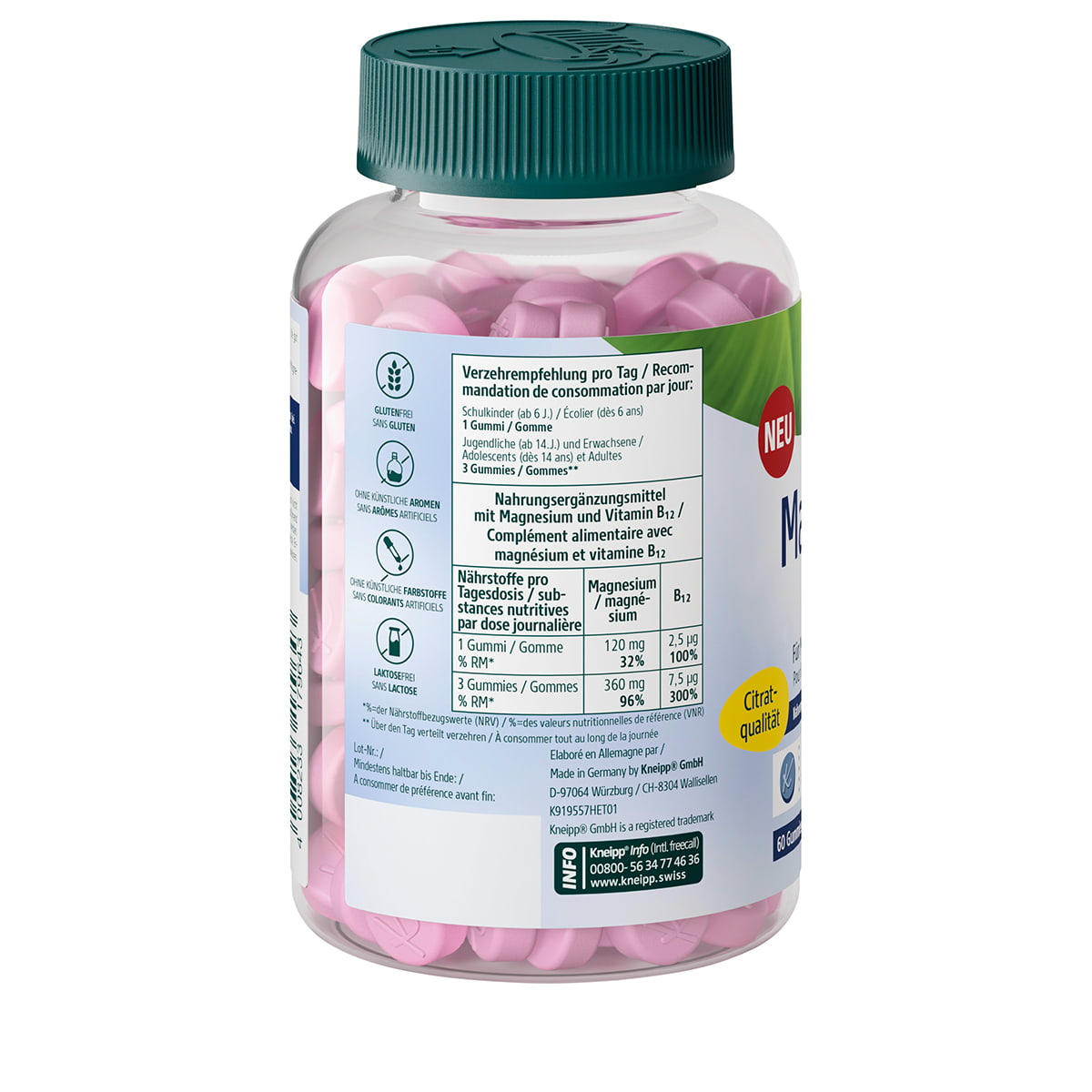 Magnesium + B12 Energie - 60 Gummies