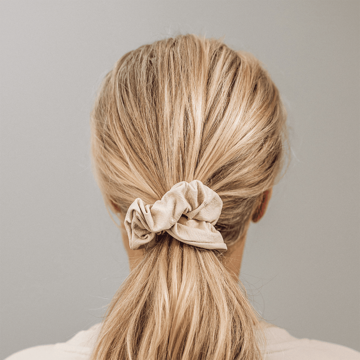 Leather Scrunchie Cream