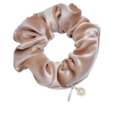 Scrunchie Yoga velvet with zipper, beige