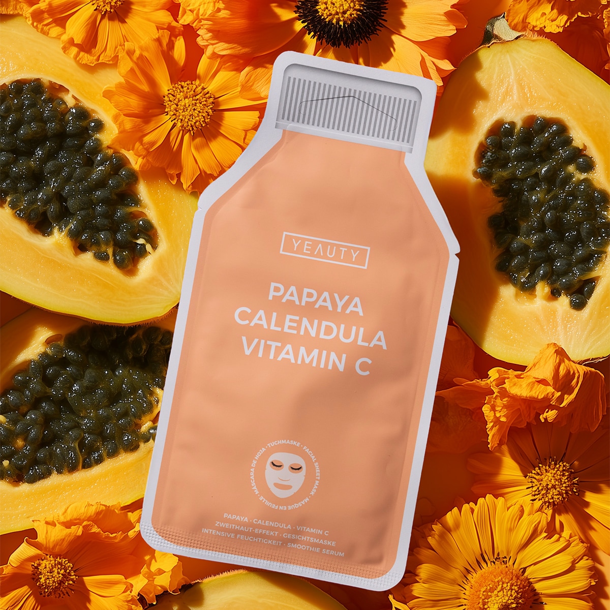 Tuchmaske Papaya, Calendula, Vitamin C