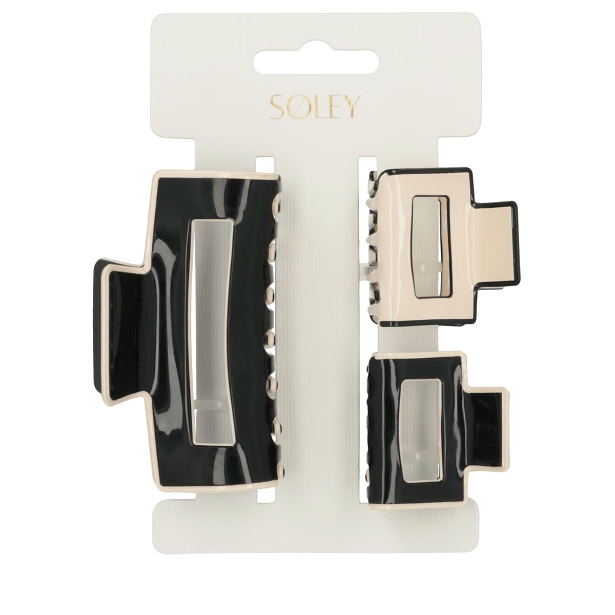 Fermaglio Per Capelli 3 pz – Nero, Beige