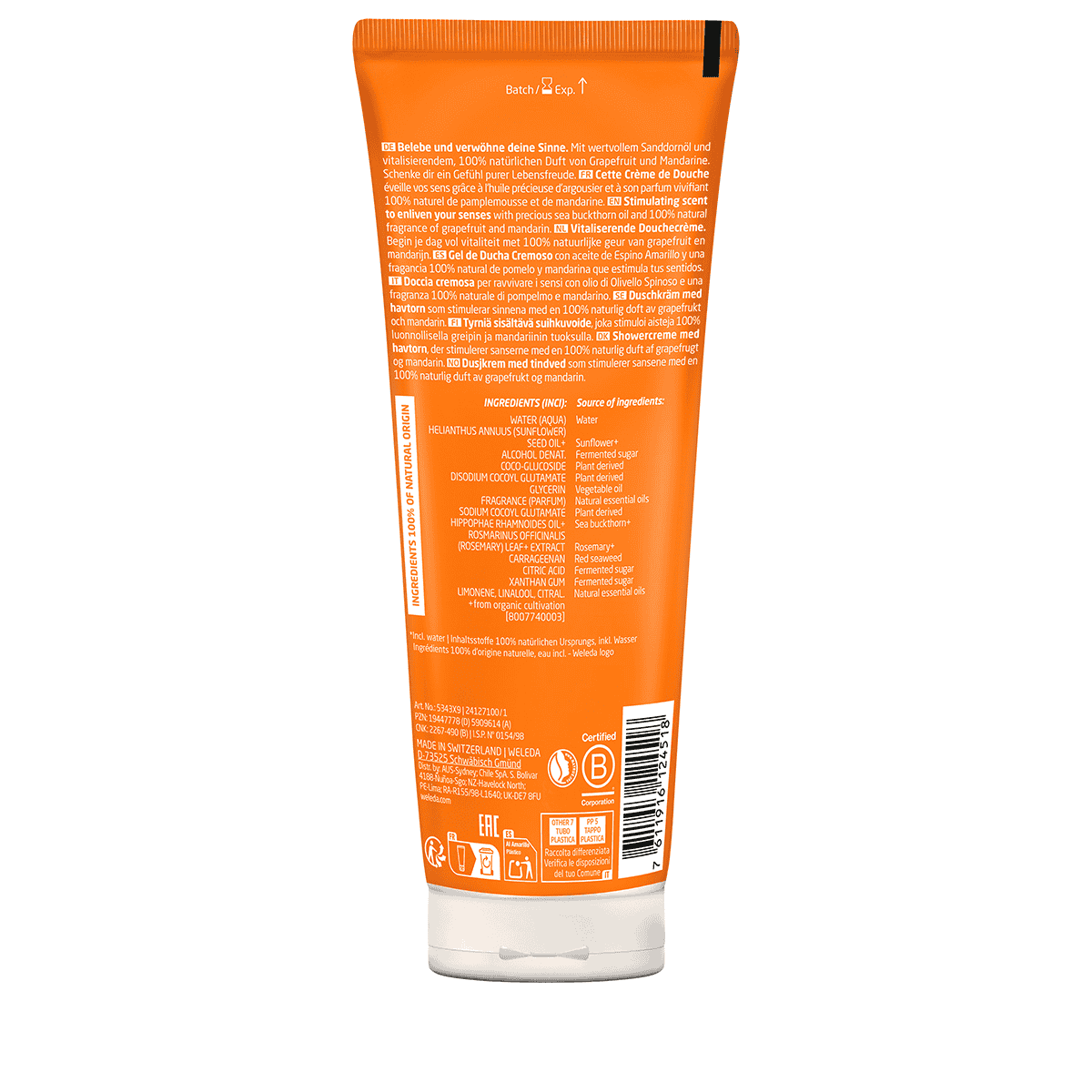 Vitality Shower Cream Olivello Spinoso