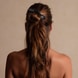 Leather Bow Big Hair Tie Black