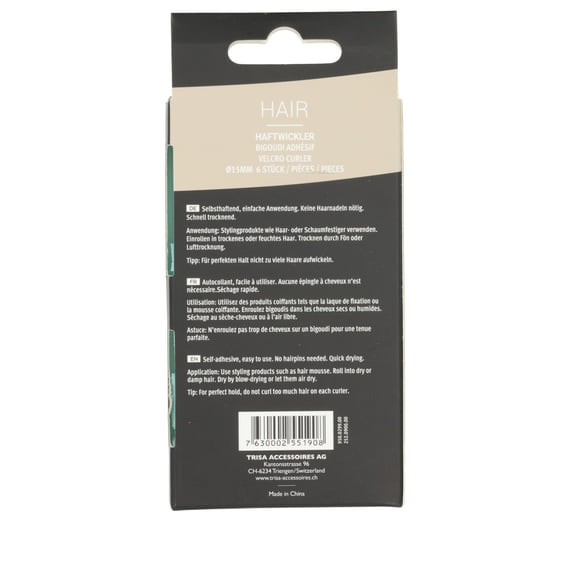 Velcro Curler mint 15 mm, 6 Pcs.